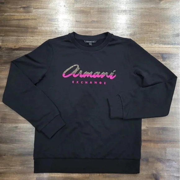 Armani Exchange Fleece Print Studded Sweater - Picture 3 of 11